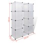 vidaXl Armario modular con 9 compartimentos blanco 37x115x150 cm vidaXl Armario modular con 9 compartimentos blanco 37x115x150 cm