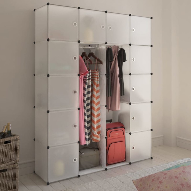 vidaXL Armario modular con 14 compartimentos blanco 37x146x180,5 cm vidaXL Armario modular con 14 compartimentos blanco 37x146x180,5 cm