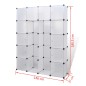 vidaXL Armario modular con 14 compartimentos blanco 37x146x180,5 cm vidaXL Armario modular con 14 compartimentos blanco 37x146x180,5 cm