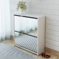vidaXL Mueble zapatero 2 niveles y espejo blanco 63x17x67 cm vidaXL Mueble zapatero 2 niveles y espejo blanco 63x17x67 cm