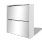 vidaXL Mueble zapatero 2 niveles y espejo blanco 63x17x67 cm vidaXL Mueble zapatero 2 niveles y espejo blanco 63x17x67 cm