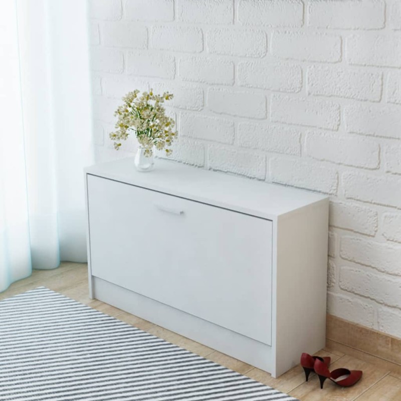 vidaXL Banco zapatero blanco 80x24x45 cm vidaXL Banco zapatero blanco 80x24x45 cm