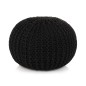 vidaXL Puf tejido a mano 50x35 cm algodón negro vidaXL Puf tejido a mano 50x35 cm algodón negro