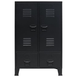 vidaXL Armario metálico de estilo industrial 67x35x107 cm negro