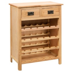 vidaXL Mueble botellero de madera maciza de roble 72x32x90 cm