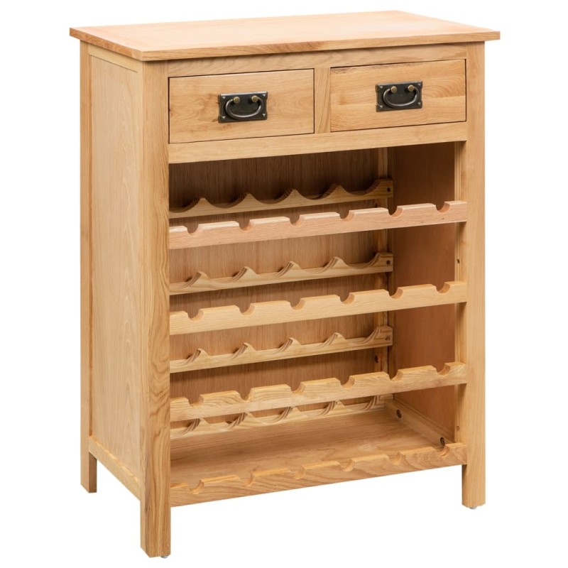 vidaXL Mueble botellero de madera maciza de roble 72x32x90 cm