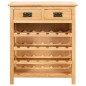 vidaXL Mueble botellero de madera maciza de roble 72x32x90 cm