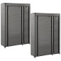 vidaXL Armarios plegables 2 unidades de tela gris 110x45x175 cm vidaXL Armarios plegables 2 unidades de tela gris 110x45x175 cm