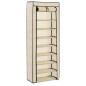 vidaXL Mueble zapatero de tela con funda color crema 57x29x162 cm vidaXL Mueble zapatero de tela con funda color crema 57x29x162 cm
