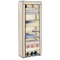 vidaXL Mueble zapatero de tela con funda color crema 57x29x162 cm vidaXL Mueble zapatero de tela con funda color crema 57x29x162 cm