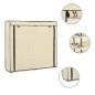 vidaXL Mueble zapatero con funda de tela color crema 115x28x110 cm