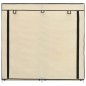 vidaXL Mueble zapatero con funda de tela color crema 115x28x110 cm