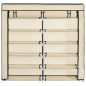 vidaXL Mueble zapatero con funda de tela color crema 115x28x110 cm