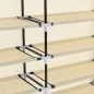vidaXL Mueble zapatero con funda de tela color crema 115x28x110 cm
