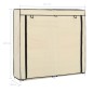 vidaXL Mueble zapatero con funda de tela color crema 115x28x110 cm