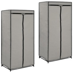 vidaXL Armarios 2 unidades gris 75x50x160 cm
