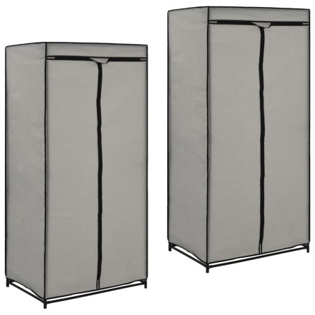 vidaXL Armarios 2 unidades gris 75x50x160 cm