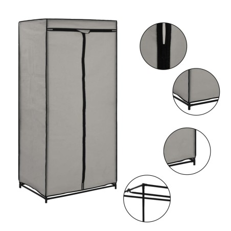 vidaXL Armarios 2 unidades gris 75x50x160 cm