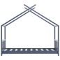 vidaXL Estructura de cama infantil madera maciza pino gris 80x160 cm