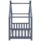 vidaXL Estructura de cama infantil madera maciza pino gris 80x160 cm
