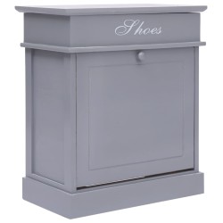 vidaXL Mueble zapatero de madera de Paulownia gris 50x28x58 cm