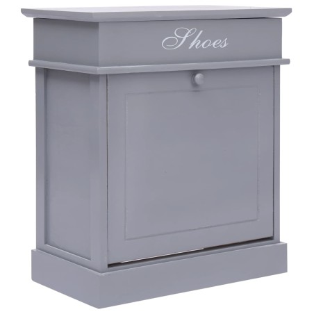 vidaXL Mueble zapatero de madera de Paulownia gris 50x28x58 cm