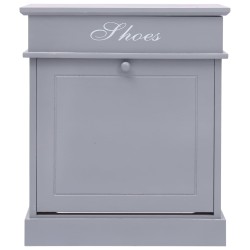 vidaXL Mueble zapatero de madera de Paulownia gris 50x28x58 cm