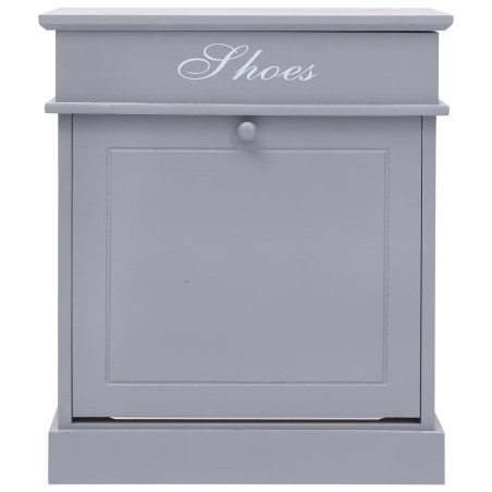 vidaXL Mueble zapatero de madera de Paulownia gris 50x28x58 cm