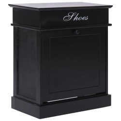 vidaXL Mueble zapatero de madera de Paulownia negro 50x28x58 cm