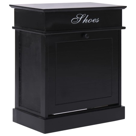 vidaXL Mueble zapatero de madera de Paulownia negro 50x28x58 cm