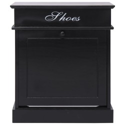 vidaXL Mueble zapatero de madera de Paulownia negro 50x28x58 cm