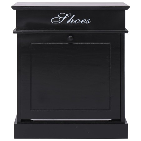 vidaXL Mueble zapatero de madera de Paulownia negro 50x28x58 cm