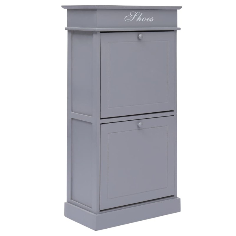 vidaXL Mueble zapatero de madera de Paulownia gris 50x28x98 cm vidaXL Mueble zapatero de madera de Paulownia gris 50x28x98 cm
