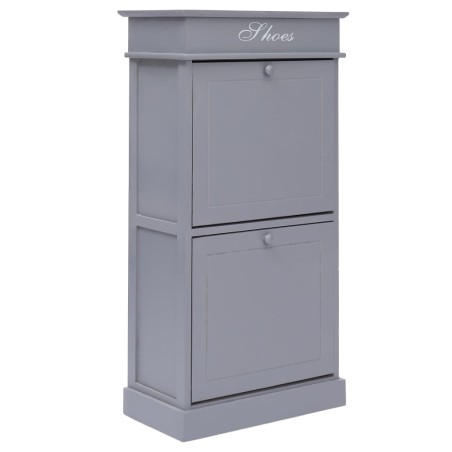 vidaXL Mueble zapatero de madera de Paulownia gris 50x28x98 cm