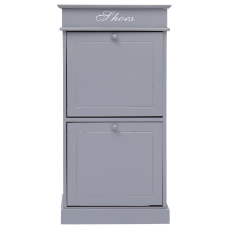 vidaXL Mueble zapatero de madera de Paulownia gris 50x28x98 cm