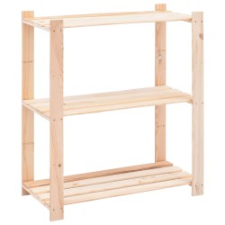 vidaXL Estantería almacenaje 3 niveles madera pino maciza 150 kg