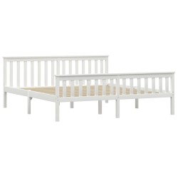 vidaXL Estructura de cama madera de pino maciza blanca 180x200 cm  