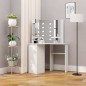 vidaXL Tocador de esquina mesa de maquillaje con luz LED blanca vidaXL Tocador de esquina mesa de maquillaje con luz LED blanca