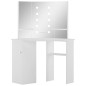 vidaXL Tocador de esquina mesa de maquillaje con luz LED blanca vidaXL Tocador de esquina mesa de maquillaje con luz LED blanca