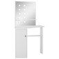 vidaXL Tocador de esquina mesa de maquillaje con luz LED blanca vidaXL Tocador de esquina mesa de maquillaje con luz LED blanca
