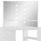 vidaXL Tocador de esquina mesa de maquillaje con luz LED blanca vidaXL Tocador de esquina mesa de maquillaje con luz LED blanca