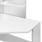 vidaXL Tocador de esquina mesa de maquillaje con luz LED blanca vidaXL Tocador de esquina mesa de maquillaje con luz LED blanca