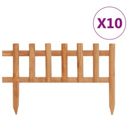 vidaXL Bordes de jardín 10 unidades madera de abeto 4,4 m