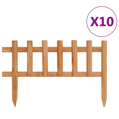 vidaXL Bordes de jardín 10 unidades madera de abeto 4,4 m