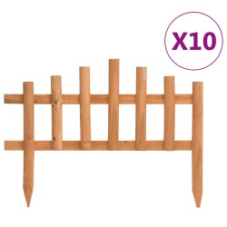 vidaXL Bordes de jardín 10 unidades madera de abeto 4,4 m