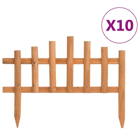 vidaXL Bordes de jardín 10 unidades madera de abeto 4,4 m