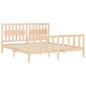 vidaXL Estructura de cama de matrimonio con cabecero madera maciza