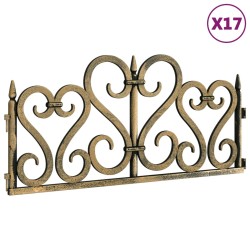 vidaXL Borduras de jardín 17 unidades PP dorado 10 m