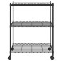 vidaXL Estantería de 3 niveles con ruedas negro 60x35x81 cm 150 kg vidaXL Estantería de 3 niveles con ruedas negro 60x35x81 cm 150 kg