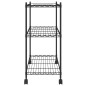 vidaXL Estantería de 3 niveles con ruedas negro 60x35x81 cm 150 kg vidaXL Estantería de 3 niveles con ruedas negro 60x35x81 cm 150 kg